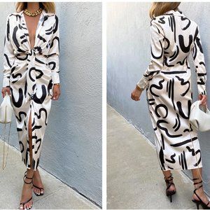 NWT Runaway The Label Small Women's Sand/Black Skylar York Dress